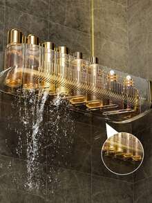 1入浴室收納架，不需鑽孔的化妝品收納組織架，可掛牆，防潮且具排水功能