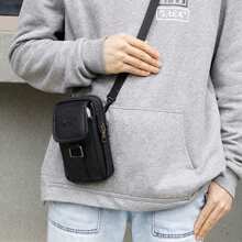 Bolsa de cintura multifuncional, casual e impermeable para exteriores. Bolso cruzado impermeable de PU para senderismo, resistente a arañazos y al desgaste. Bolsa de mensajero, mochila, bolsa de cinturón para regalo de Navidad, día de Acción de Gracias, vacaciones, estudiante, de gran capacidad, de moda, casual, Goyard, vintage, divertida, de viaje, de pecho, lateral, de sillín, de hobos, de cadera, para hombres, artículos de viaje, retro, para vacaciones, para hombres