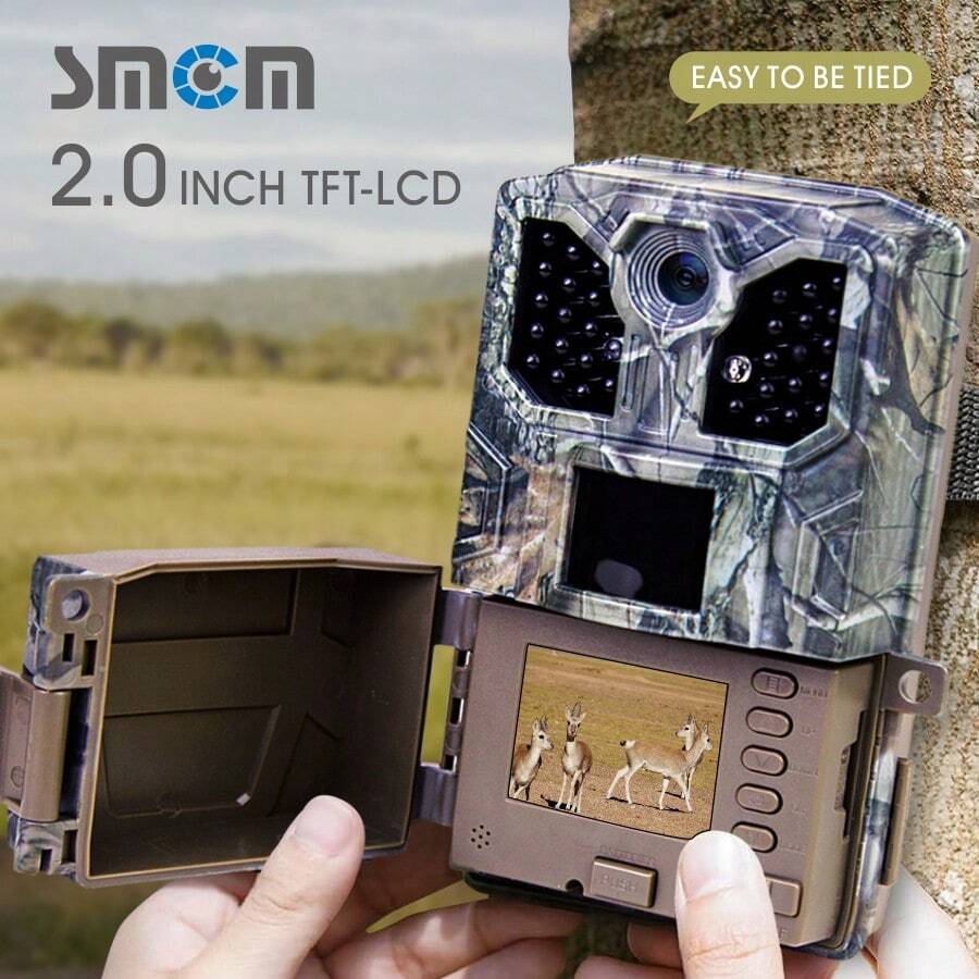 1pc Outdoor 1080P HD Hunting Camera New 2-Inch Display HD Hunting Camera Infrared Night Vision Tracking Sensor Hunting Camera Outdoor Hunting Tracking Camera IP66 Waterproof Support 8 AA Batteries (AA Batteries Purchased By Customers) Standard 32G SD Card Up To 128GB SD Card PIR Sensing 0.5sec Start Time Multiple Adjustable Night Vision Lights Time-Lapse Video Christmas Gift New Year Gift - Army Green - View 1