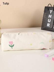 1入簡約花卉鉛筆盒，可愛大容量桌面文具收納袋，鉛筆盒批發，小鉛筆盒，鉛筆盒組織者，女孩鉛筆盒，鉛筆盒口袋式，學校用品 - 彩色 - 查看 11