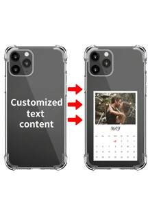 Apple 1pc Personalized Wedding Anniversary Calendar Name Printed Protective Phone Case, Compatible With Various Models Such As IPhone, Compatible With Samsung, Redmi Wedding