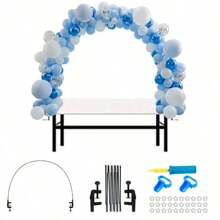 4m 10 Section Adjustable Balloon Arch Table Stand Kit, Reusable Table Balloon Arch Kit With Base High Strength Fiberglass Rods For DIY Parties Weddings Birthdays Holidays Parties - Black - View 1