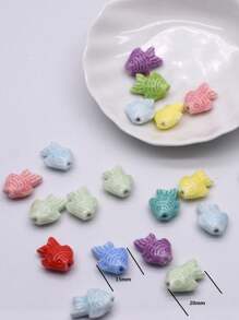 10Pcs A Bag Ceramic Beads Heat Flower Shells Starfish Elephant Shape For Jewelry Making DIY Accessories Valentines