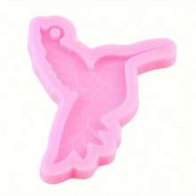 1pc Hummingbird Silicone Mold For Glossy Resin Crafts - Perfect For Keychains, Pendants, And Jewelry Making - Pink - View 5