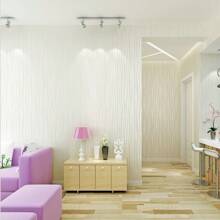 1 rollo de pegatinas de pared no tejidas con líneas asimétricas, sin autoadhesivo, de estilo moderno y personalizado, adecuado para decoración de habitaciones, reparación de paredes y fondo de TV - Multicolor - Ver 28