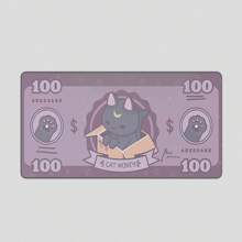 Mouse Pad Gamer Kawaii Girl Premium Antiderrapante com Borda Costurada Diversos Modelos e Tamanhos Gatinhos Dinheiro