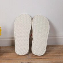 Women's Home Slippers, Linen Anti-Skid Thick-Soled Indoor Floor Slippers, Soft-Bottomed Open-Toed Ladies Summer Slippers