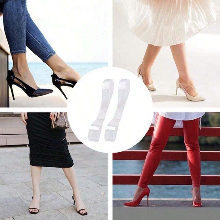 5 Pairs Clear Invisible High Heel Shoe Straps, Women Elastic Shoe Laces ...