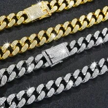 1入組男士誇張厚款嘻哈鍊，鑲嵌鋯石 - 項鍊 - 查看 5