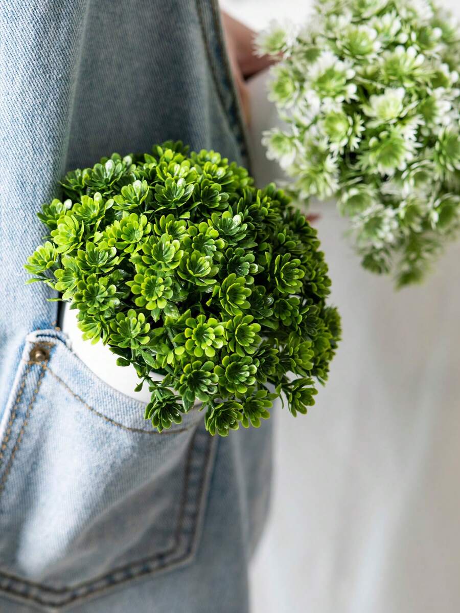 1pc Artificial Mini Chrysanthemum Plant Pot, 12cm High, Plastic