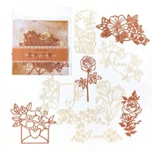 10pcs MoMo Material Paper Lace Romance Series Vintage Hollow Flower Pattern Collage DIY Scrapbooking Decorating Material Paper - Multicolor - View 10