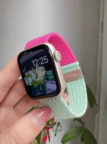 2pcs/Set Adjustable Breathable Woven Watch Band & Soft Hollow Silicone Protective Watch Case, Compatible With Apple Watch 38/40/41/42/44/45/46/49mm, Compatible With Apple Watch Series Ultra/SE/11/10/9/8/7/6/5/4/3/2/1, Smartwatch Accessories - Multicolor (no Watch) - View 6