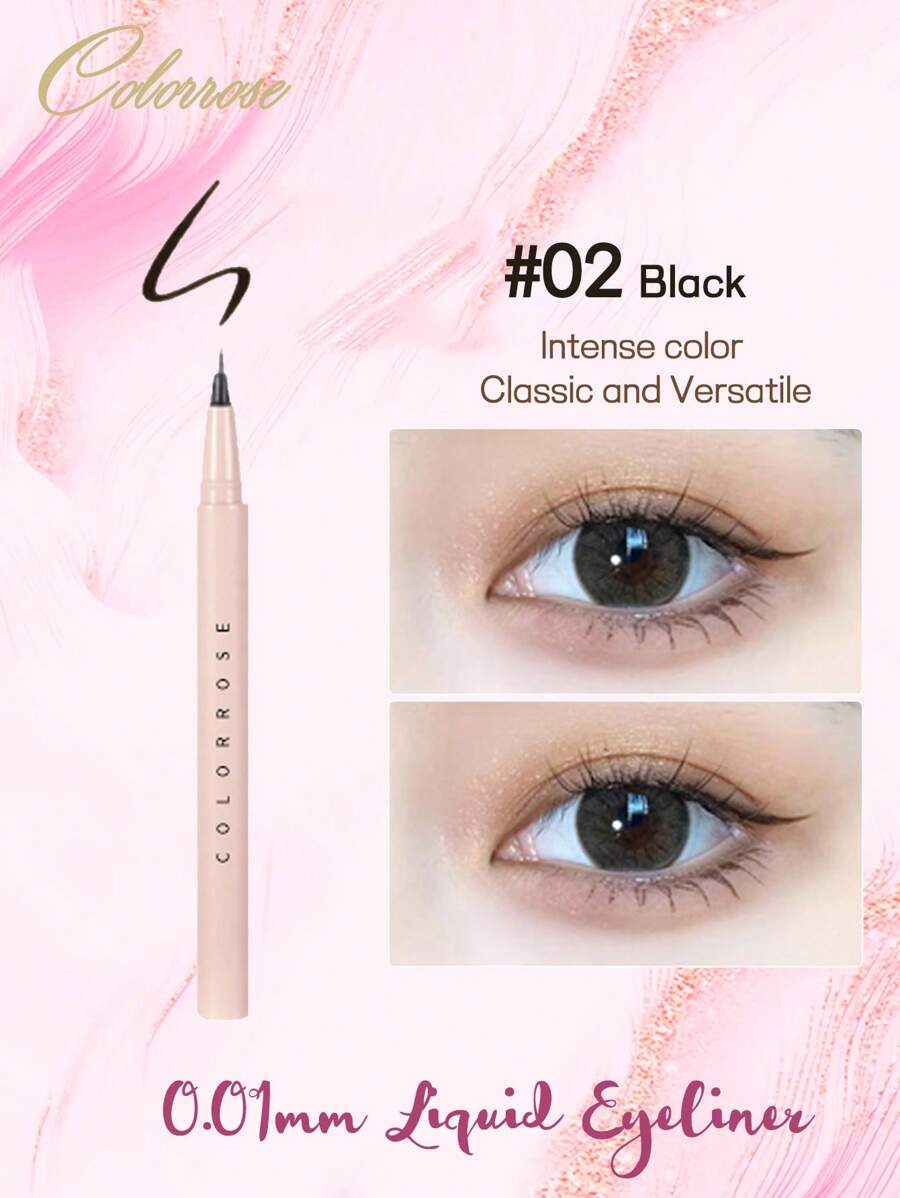 COLORROSE 超细液体眼线笔、眼线笔、下睫毛笔、卧蚕阴影笔、颜色浓烈、墨水流动顺畅、快干、防水防汗、黑色、600mg - 02黑色 - 查看 1