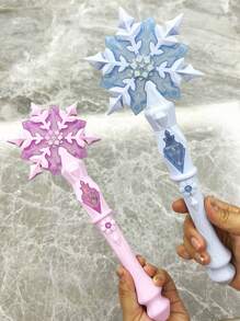 1 pieza Varita mágica de princesa para niños con forma de copo de nieve, efectos de sonido y luz de colores, regalo para niñas, accesorios de disfraz para vestirse, fiesta (batería no incluida), juguetes de sirena, disfraz de Halloween para niños, vestido de princesa para niñas, disfraz de niños, disfraz de carnaval para niños, disfraz de niños