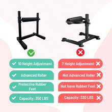 Upgraded Single Leg Squat Stand With Adjustable Function, Single Leg Squat Roller, Bulgarian Split Squat Stand For Leg Strength Training - Black - View 6
