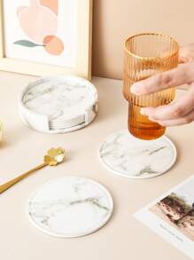 6pcs Marble Pattern Coaster