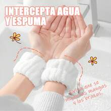 10 muñequeras para lavarse la cara, juego de muñequeras de microfibra para lavarse la cara, muñequeras para maquillaje, evitan que el agua empape los brazos - Multicolor - Ver 6