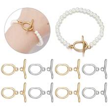 1set Stainless Steel Wave-Shaped OT Clasp Set, Minimalist OT Connector Clasp For Bracelets/Necklaces DIY Jewelry Making