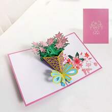 3D 玫瑰花束和樱花情侣贺卡，手工制作的爱情祝福 3D 弹出式卡片，适合生日礼物、结婚纪念日、邀请函、感恩节、教师节。卡片可以定制手写信息并附带一个信封。圣诞节 - 彩色 - 查看 9