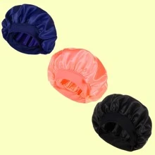 ZTZI 3件装缎面纯色睡眠帽，柔软弹力夜间睡眠帽，男女通用护发帽 - 多色 - 查看 7