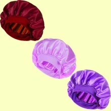 ZTZI 3件装缎面纯色睡眠帽，柔软弹力夜间睡眠帽，男女通用护发帽 - 多色 - 查看 9