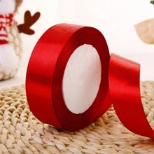 1 pieza/6 piezas Cinta de regalo de unicolor, Pinza de pelo hecha a mano, Cinta de satén de 1 pulgada x 25 yardas, Cinta para decoración de bodas y fiestas, Cinta para hacer coronas, Cinta para hacer lazos, Cinta para hacer ramos de pelo, Manualidades y costura, Navidad - Multicolor - Ver 26