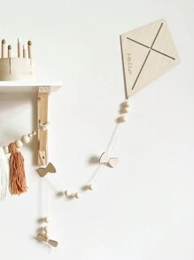 1pc Nordic Style Hot-Selling Wooden Kite Wall Sticker Decoration For Children Room Creative Home Decor - Khaki - View 1