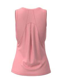 Yoga Basic Solid Breathable Athletic Tank Top Sleeveless T-Shirts Back Wrinkle Design Summer Strawberry Pink - Coral Red - View 9