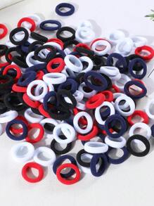 100pcs Girls' Simple Colorful 0.8 Inch Diameter Finger Sized Hair Ties, Cute Seamless Ponytail Holders For Daily Use