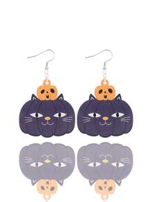 1 cặp Bông tai dangle in hình đầu lâu theo phong cách tiệc tùng vui nhộn Chất liệu acrylic hình bí ngô và đầu lâu dễ thương dành cho phụ nữ, hoàn hảo cho trang sức thu thập Halloween - Nhiều màu - Xem 10