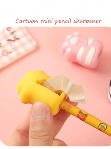 1入貓爪形可愛鉛筆刨花機，適用於標準鉛筆，學生學校辦公室文具必備