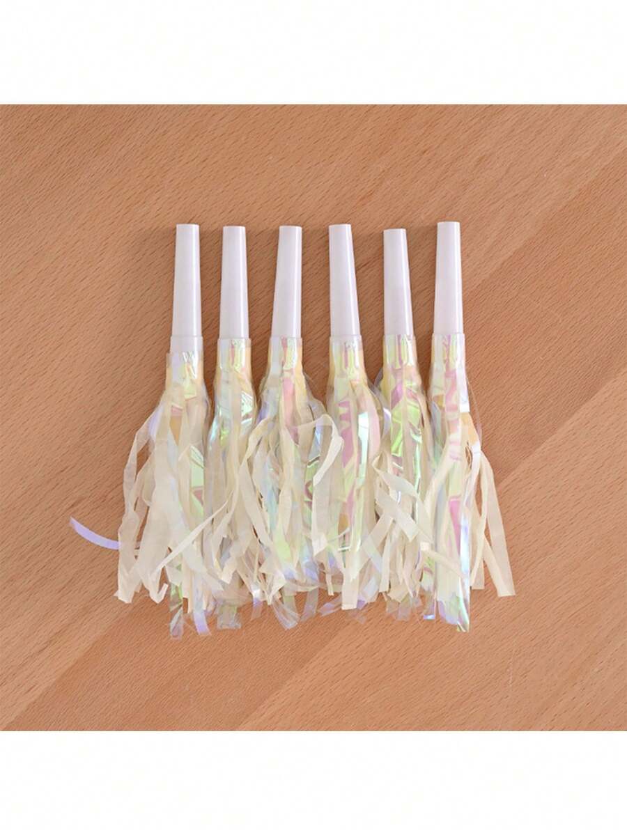 24pcs Party Blowers, Noise Makers Glitter Metallic Fringed Party Horns