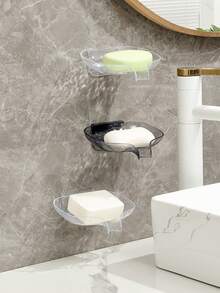 1PC Wall-Hanging Glacier Pattern Soap Box, Non-Perforated Bathroom Sink Water Drain Rack Soap Dish - Multicolor - View 4