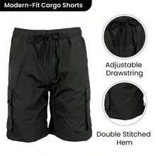 2-Pack Men's Moisture Wicking Performance Quick Dry Cargo Shorts - 黑色和皇家色 - 查看 5