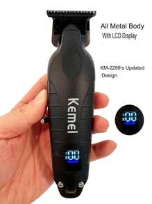 Kemei Kemei Brand  Metal Body New Hair Clipper Professional Electric 0mm Zero Gapped Carving Clipper For Men Cordless Rechargeable Metal  Powerful Hair Trimmer WIth LCD Display Cutting Machine Good Quality KM-2293