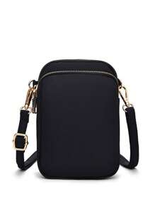 1 Túi đeo chéo mini thời trang thường ngày có túi vải đựng điện thoại, ví đựng tiền xu theo chiều dọc, ví thể thao có giắc cắm tai nghe, dây đeo vai có thể điều chỉnh cho thanh thiếu niên, du lịch, trở lại trường, quà tặng - A - Xem 11