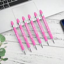 12pcs Pink Inspirational Quotes & Sarcastic Screen Touch Pen Ballpoint Pens, Office Motivational Scriptures, Black Ink - Black - View 5