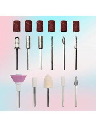 11 Pcs Professional Nail Drill Bit Set With Box - 6 Sand Belts For Drilling Nails-Electric Manicure Nail File Bit For Acrylic Gel, Nails, And Cuticles - Essential Nail Care Tool