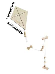 1pc Nordic Style Hot-Selling Wooden Kite Wall Sticker Decoration For Children Room Creative Home Decor - Khaki - View 3