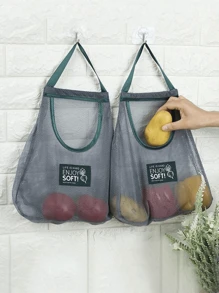 1pc Kitchen Storage Mesh Bag, Vegetable & Fruit Storage Bag, Random Single/Double Layer
