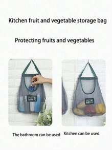 1pc Kitchen Storage Mesh Bag, Vegetable & Fruit Storage Bag, Random Single/Double Layer