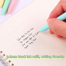 12 PCS Random Color Ballpoint Pen, Comfortable Stylus, Soft Retractable Beautiful Diary Pen, Black Ink Midpoint 1.0mm Gift Pen, Cute Fountain Pen Office Supplies