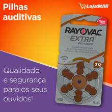 Pilha Auditiva 312 Rayovac Bateria Pr41 kit 30 unidades - 312 - Visão 3