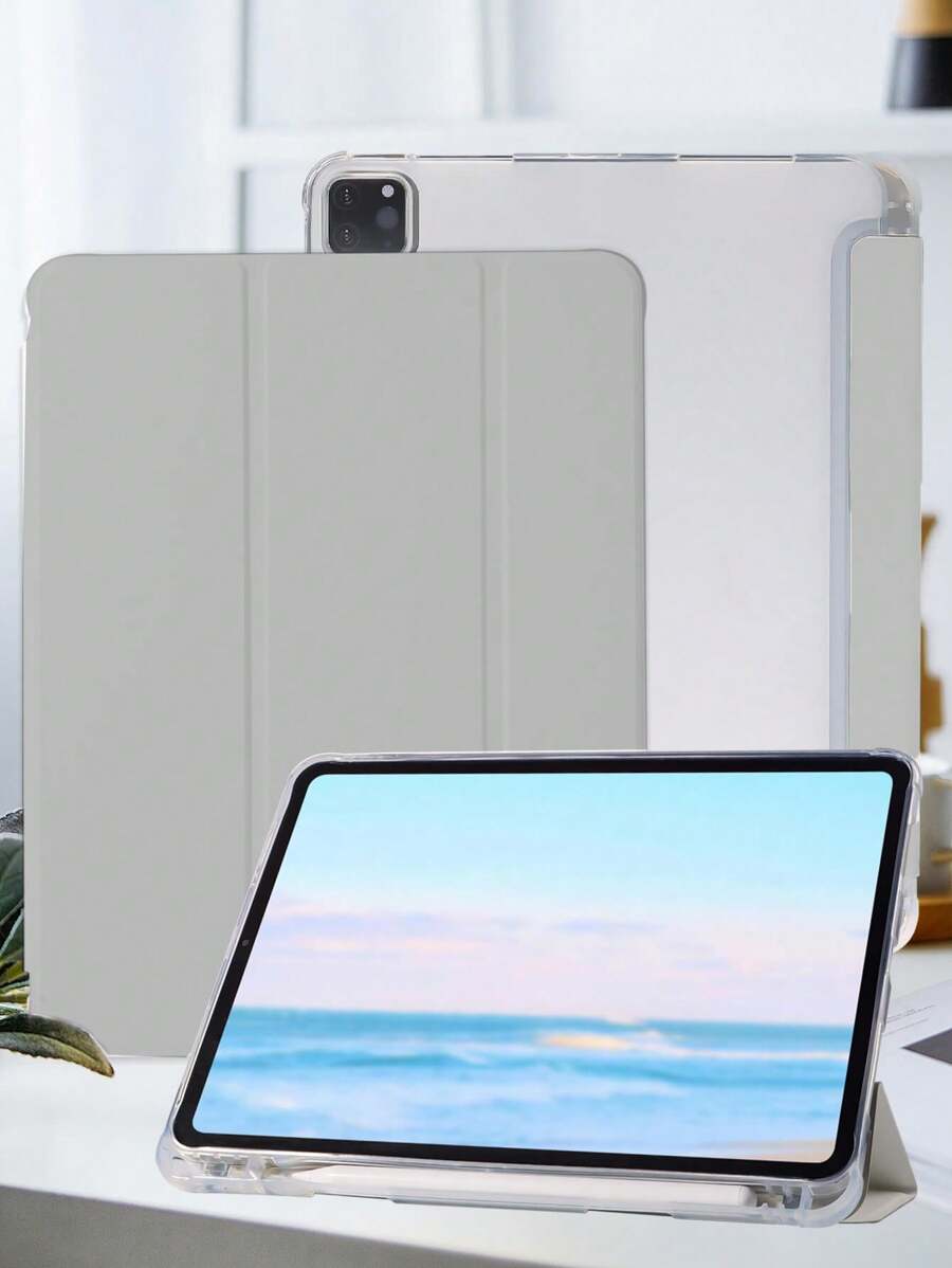 Bao da bảo vệ chống sốc đựng bút chì iPad, Vỏ mềm TPU đơn giản/thường ngày/Bán chạy nhất Bao da máy tính bảng lật iPad, Tương thích với iPad Mini 4/5/6/9.7/10.2/10.5/10.9/10th Gen/11 inch/12.9 inch/Air 11 inch (M2)-2024/Air 13 inch (M2)-2024/Pro 13 inch (M4)-2024/Pro 11 inch (M4)-2024 Các mẫu Apple