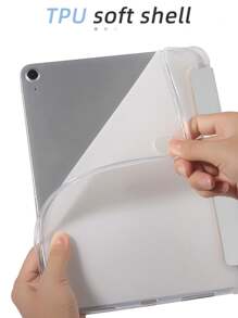 Bao da bảo vệ chống sốc đựng bút chì iPad, Vỏ mềm TPU đơn giản/thường ngày/Bán chạy nhất Bao da máy tính bảng lật iPad, Tương thích với iPad Mini 4/5/6/9.7/10.2/10.5/10.9/10th Gen/11 inch/12.9 inch/Air 11 inch (M2)-2024/Air 13 inch (M2)-2024/Pro 13 inch (M4)-2024/Pro 11 inch (M4)-2024 Các mẫu Apple - xám - Xem 5