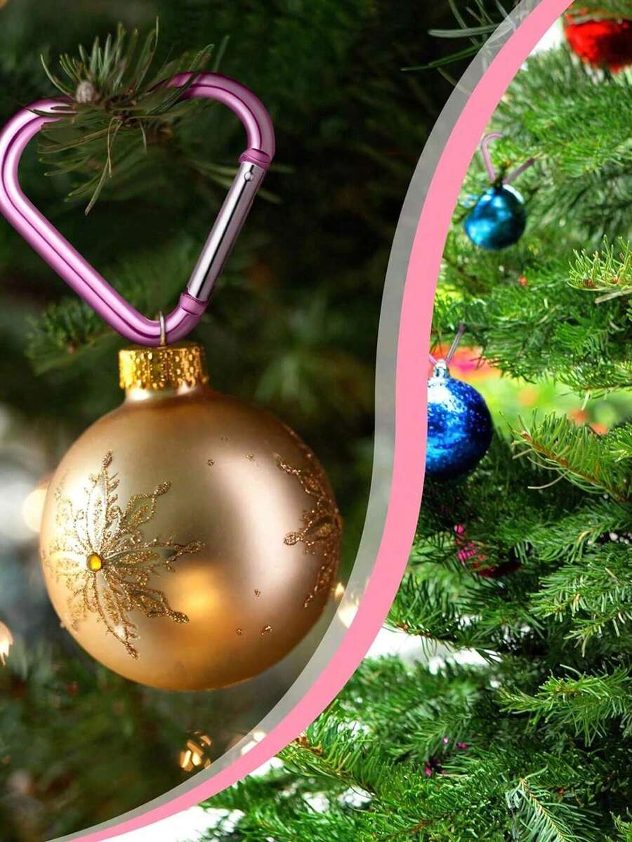 1入組耐用心形爬山掛鉤，鋁質卡比尼鉤扣，帶有小型自動鎖，適用釣魚、健行、旅遊、跑步、探險和露營 (粉色) - 彩色 - 查看 1