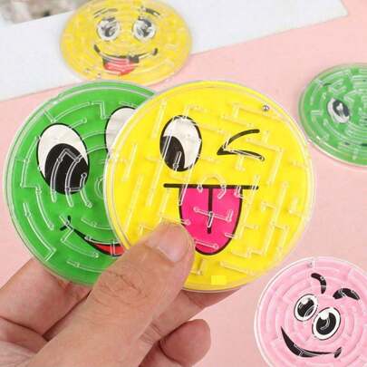 1/12pcs 微型手持滚球迷宫玩具，颜色/款式随机，节日庆祝礼物，带搞笑脸的可爱玩具，趣味玩具，鲨鱼玩具，儿童玩具，趣味玩具，儿童礼物，玩具，小玩具