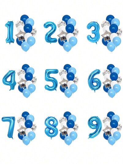 13 حبة من بالونات الرقم المصنوعة من الألومنيوم والمطاط، ديكورات عيد الميلاد ، بالونات ديكور المنزل