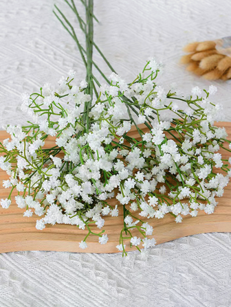 12pcs Babys Breath Artificial Flowers, Fake Babys Breath Flowers Artificial Bulk White Gypsophila Bouquets, Real Touch Faux Flowers For Wedding Floral Arrangement Party Home Decoration