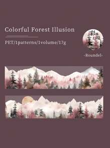 1 Rolo de Fita Adesiva para Scrapbook, Fita Base de Paisagem, Material à Prova d'Água de PET, Decorar Caderno, Moldura de Foto, Capa de Telefone, Copo de Água, Revista Sucata, Adesivos DIY de Scrapbook, Adesivos Engraçados, Adesivos para Laptop, Adesivos para Kindle, Adesivos para Telefone - Multicolorido - Visão 13